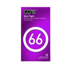 케어 66 스킨 타이트 무꼭지 12P - 라벤다향 콘돔